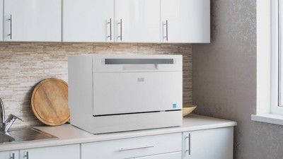 White Stainless Steel Portable Countertop Dishwasher for RV