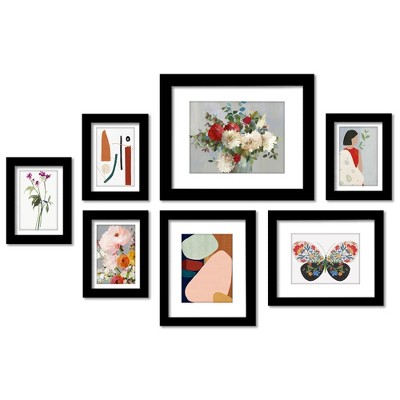 Pastel Tropics By Modern Tropical - Modern Botanical 8 Piece Black Framed Art  Set - Americanflat : Target