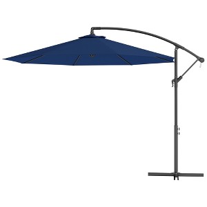 Aghana Digitals 10' Gray Cantilever Patio Umbrella - UV/Water-Resistant, 360° Tilt, Crank Lift, - 1 of 4