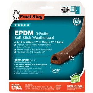 Frost King - EPDM Rubber Foam - Weather Seal For Doors and Windows - Brown - 17 ft. - 1 of 1