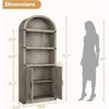 Bookcase 5 Shelf Arched Bookshelf 71.7inch, Bookcase Farmhouse Display Storage Rack, Wooden Bookshelves for Home Office, Living Room - 2 of 4