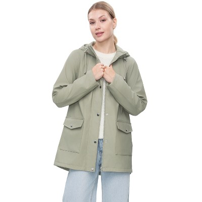 Женские куртки Rokka&Rolla Women's Waterproof Rain Coats Hooded Jackets-Sage Green, size Medium — фото 7