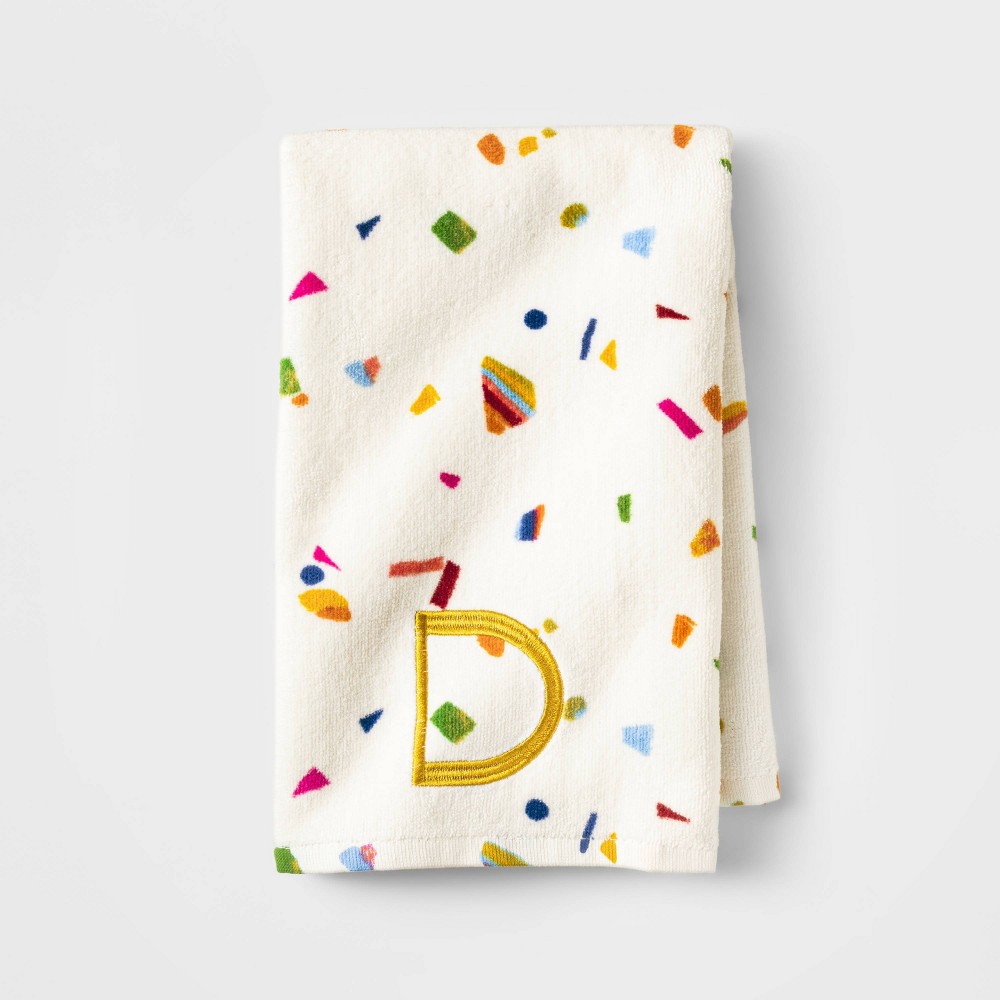 15"x25" Sheared Terry Monogram Hand Towel 'D' - Opalhouse™