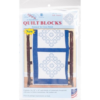 Jack Dempsey Stamped White Quilt Blocks 18"X18" 6/Pkg-XX Star