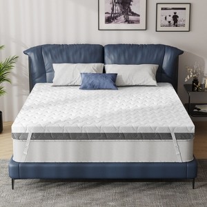 Vipbear Extra Firm& Firm Mattress Topper for Back Pain Relief- 3/4 Inch Memory Foam Bed Topper with Removable & Washable & Non-Slip,Oeko-Tex Certified - 1 of 4