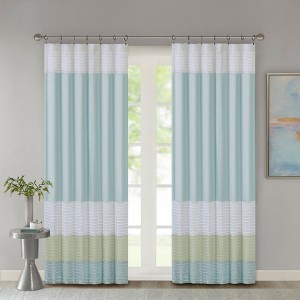 Polyoni Pintuck Light Filtering Striped Window Valance, Lightweight Textured Rod Pocket Top Valance for All Seasons - 1 of 4