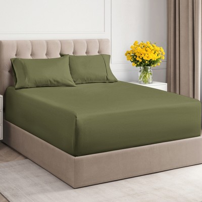 100% Cotton 400 TC 4 Piece Sheet Set - Extra Deep Pocket for 18"-24" Mattresses - CGK Linens