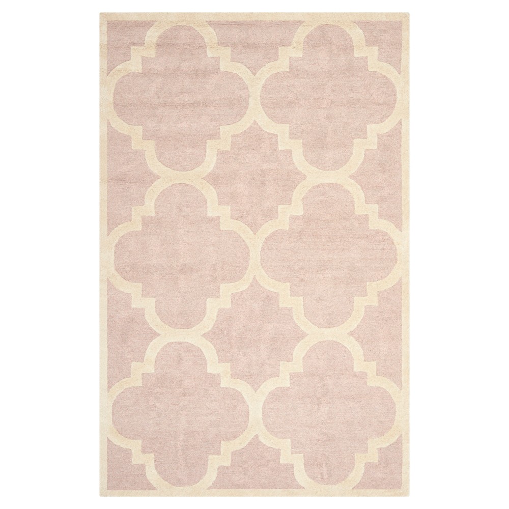 5'x8' Landon Texture Wool Rug Light Pink/Ivory - Safavieh