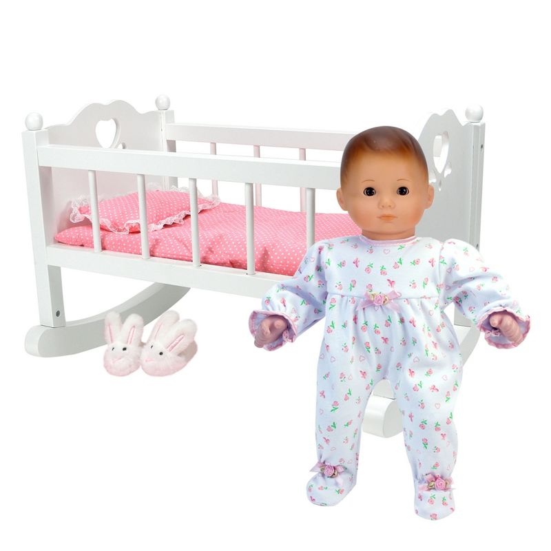 Sophia’s White Baby Doll Cradle Furniture Set for 15" Dolls, 3 of 8