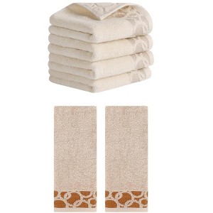 REGALWOVEN Cotton Jacquard Soft Absorbent Hand Towel for Bathroom Home 13" x 29" - 1 of 4