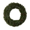 Nearly Natural 5’ Flocked Artificial Christmas Wreath with Pinecones, 300 Clear LED Lights and 680 Bendable Branches - 3 of 4