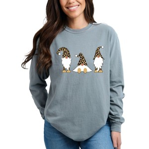 Simply Sage Market Leopard Gnomes Garment Dyed Long Sleeve - M - Grey - 1 of 4