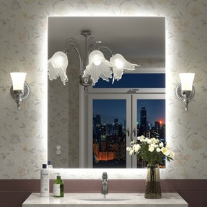 Apmir Super Bright 192 LEDs/m Back LED Lighted Anti-Fog Tempered Glass Bathroom/Vanity Mirror with ETL & 3-Year Warranty - 1 of 4