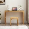 Anybear Natural Pine Dining Bench and Table Set with Small Tempered Glass Top Indoor Furniture Set - 4 of 4