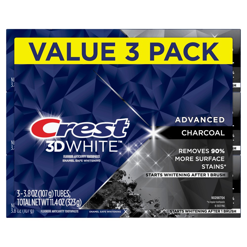 Photos - Toothpaste / Mouthwash Crest 3D White Advanced Charcoal Teeth Whitening Toothpaste - 3.8oz/3pk 