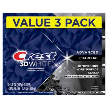 Crest 3D White Advanced Charcoal Teeth Whitening Toothpaste - 3.8oz/3pk