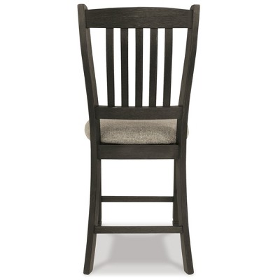Tyler Creek Black and Grayish Brown Wood Counter Height Barstools, Set of 2