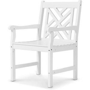 VINGLI Outdoor Dining Chairs, Wooden Patio Chairs with Comfortable Backrest, Solid Wood Patio Dining Chair Garden Chairs for Yard, Front Porch Deck - 1 of 4