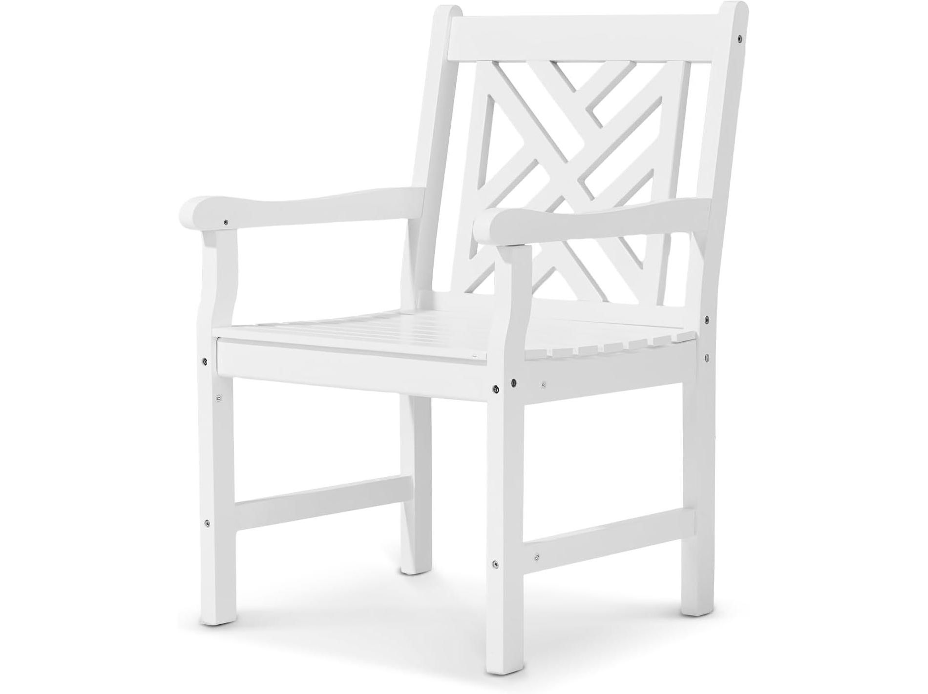 VINGLI Outdoor Dining Chairs, Wooden Patio Chairs with Comfortable Backrest, Solid Wood Patio Dining Chair Garden Chairs for Yard, Front Porch Deck