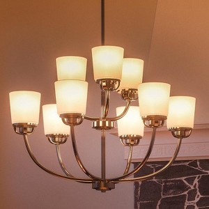 Urban Ambiance Luxury Transitional Chandelier,  20-3/8" x 31-1/4",  Brushed Nickel Finish, UHP2767 - 1 of 4
