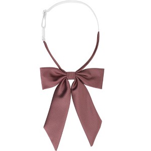 Elerevyo Women's Pre-Tied Solid Color Western Ribbon School Uniform Bow Ties - 1 of 4