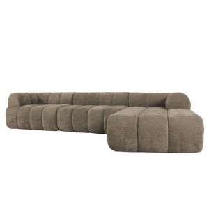 Christopher Knight Home Diego 12 2 " Modern L-Shaped High-Density Foam Sectional Sofa with Low Backrest Espresso - 1 of 4