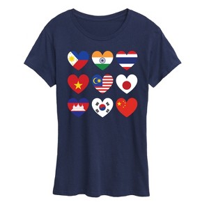 Women's - Instant Message - AAPI Heart Flags Short Sleeve Graphic T-Shirt - 1 of 4
