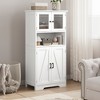 Tall Bathroom Cabinet 50.4"H Bathroom Storage Cabinet with Doors and Adjustable Shelves Kitchen Pantry Cabinet Living Room Cupboard - 4 of 4