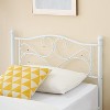 coucheta Twin Bed Frame,  Steel Slats Support, No Box Spring Needed, White. - 4 of 4