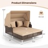 Costway Outdoor Rattan Double Daybed with  Retractable Canopy & Seat Back Cushions - 3 of 4