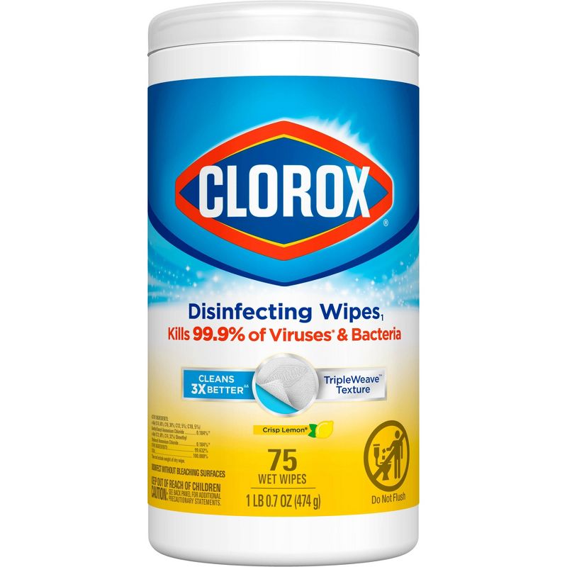 Clorox Crisp Lemon Disinfecting Wipes Bleach Free Cleaning Wipes, 3 of 16