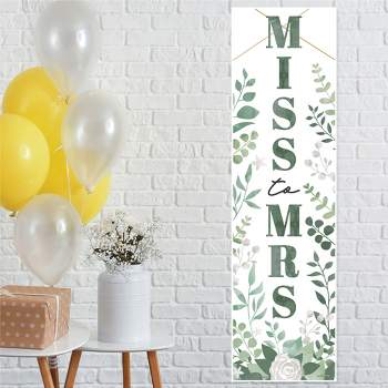 Big Dot of Happiness Boho Botanical Bride - Greenery Bridal Shower and Wedding Party Front Door Decoration - Vertical Banner