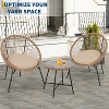 3-Piece Acapulco Patio Set – All-Weather Woven Chairs & Tempered Glass Table for Balcony/Deck - 3 of 4