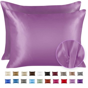 ShopBedding Satin Pillowcase with Zipper, for Hair and Skin Care, Feels Soft and Cool Like a Silk Pillowcase, Satin Pillow Cases 2 Pack - Blissford - 1 of 1