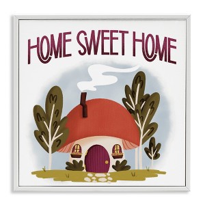 Stupell Industries Sweet Home Mushroom Cottage Black Framed Giclee Art - 1 of 4