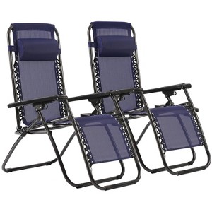 BestMassage Zero Gravity Recliner Outdoor Adjustable Folding Recliner Set of 2 - 1 of 4