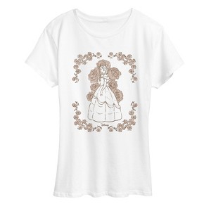 Women's - Disney Princess - Belle Roses Short Sleeve Graphic T-Shirt - 1 of 4