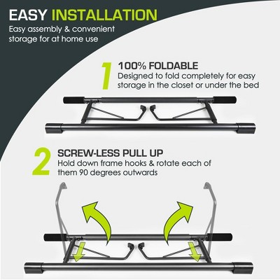 Foldable Black Steel Doorway Pull-Up Bar
