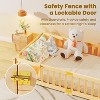 DoCred Toddler Floor Bed for Kids, Wood Floor Bed w/Slats & Fence for Girls and Boys, Montessori Bed Frame - 4 of 4