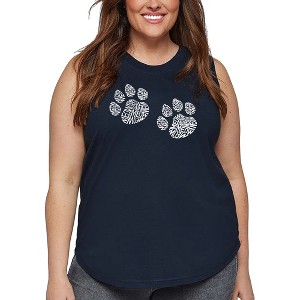 LA Pop Art Women's Word Art Tank Top - Meow Cat Prints - 1 of 4