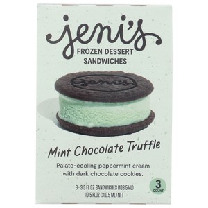Jeni's Ice Cream Mint Chocolate Truffle Target Frozen Dessert Sandwich - 10.5oz/3pk - 1 of 4