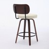 JUJABU 26" Set of 2 Mid-Century Modern Swivel Counter Stools  with PU Upholstered, Walnut Backrest & Bentwood Legs - 4 of 4
