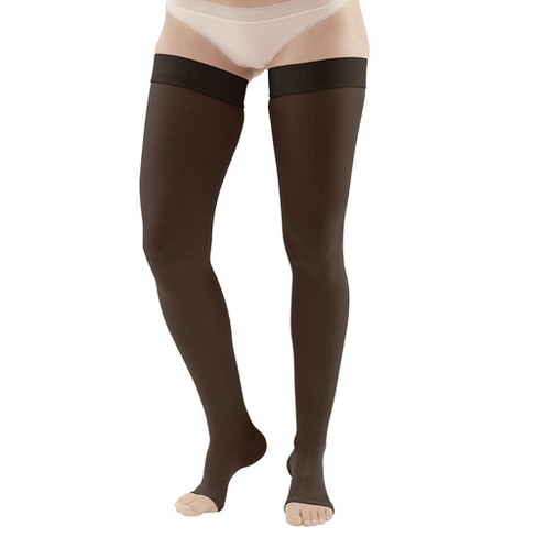 AW Style 8 Sheer Support Closed Toe Thigh Highs w/Top Band - 20-30 mmHg