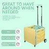 MaseiKar Folding Rolling Trolley with Lid, 360° Swivel Wheels, Wear-Resistant Portable Collapsible Utility Cart for Shopping, Travel, Office, Storage - 2 of 4