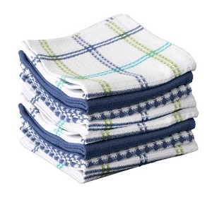 T-fal Coordinating Flat Waffle Weave Dish Cloth  Eight Pack  Cool - 1 of 4