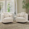 32.3" Wide Upholstered Swivel Accent Chair, 360° Swivel Accent Barrel Chairs, Comfy Club Reading Chairs for Adults for Living Room, Bedroom - 3 of 4