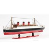 Old Modern Handicrafts Queen Mary Cruise Ship Model 32 Inch with Handcrafted Wooden Lifeboats and Metal Details - 4 of 4