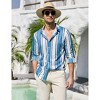 Clearlove Men's Striped Print Long Sleeve Shirt Casual Button Down Wrinkle Resistant Office Wear Comfortable Dress Shirt - 4 of 4