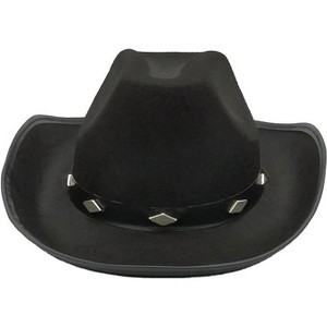 4E's Novelty Black Felt Cowboy Hat for Men & Women - Studded Western Cowboy Hat - Cowboy Hat for Western Themed Party & Cowboy Costume Accessory - 1 of 4