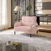 ModernLuxe Corduroy Accent Chair, Wide Seat Single Armchair with Side Pockets, Comfortable Reading Chair for Living Room & Bedroom - 2 of 4